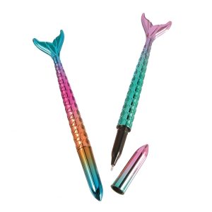 Metallic Shimmering Mermaids Plastic Pens. 5.9in. 8ct