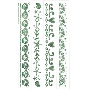 Shimmering Mermaids Temporary Bracelet Tattoos. 6.9in. 8ct