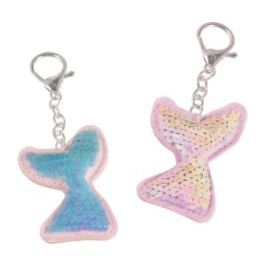 Shimmering Mermaids Flip Sequin Keychains. 3in. 4ct