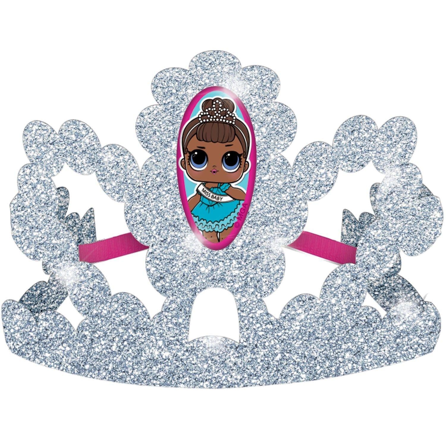 Glitter L.O.L. Surprise! Together 4-Eva Cardstock Tiaras. 6.4in x 3.5in. 8ct
