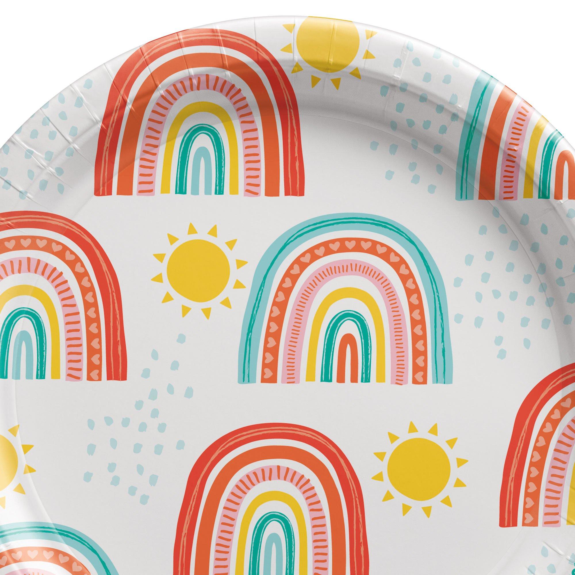 Retro Rainbow Dessert Plates. 7in. 8ct - Image 2