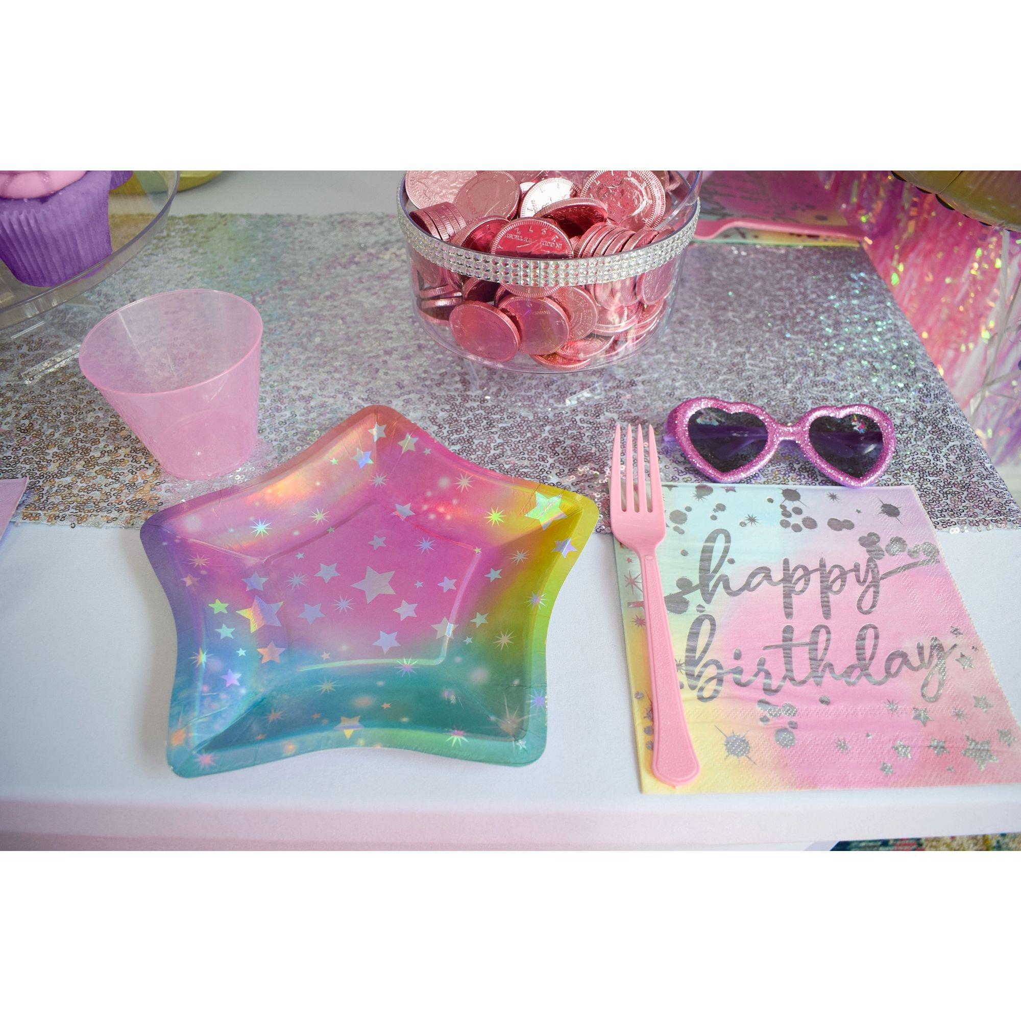 Iridescent Luminous Rainbow Birthday Paper Lunch Napkins. 6.5in. 16ct - Image 2