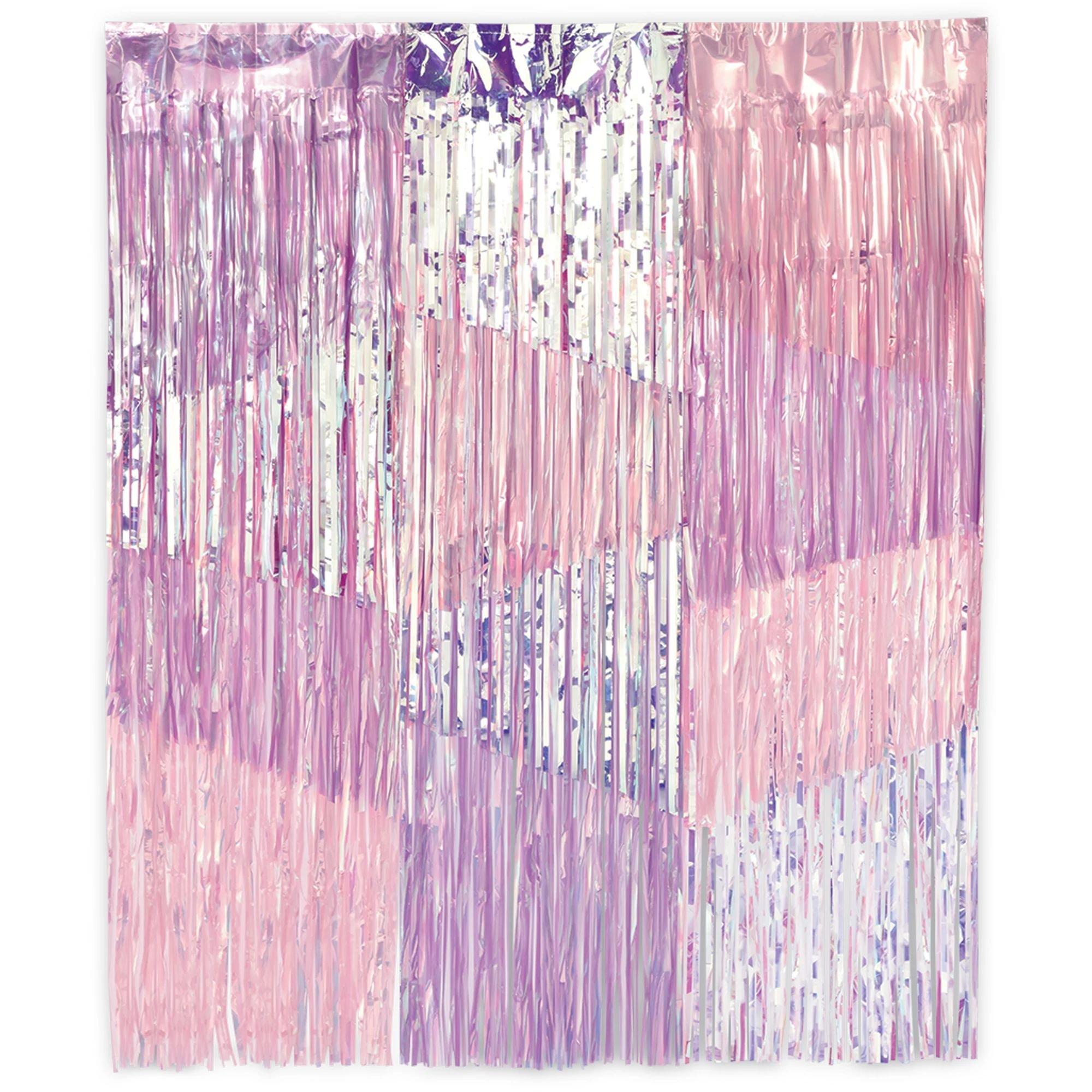 Iridescent Luminous Pastel Fringe Backdrop Curtain. 36in x 48in - Image 2