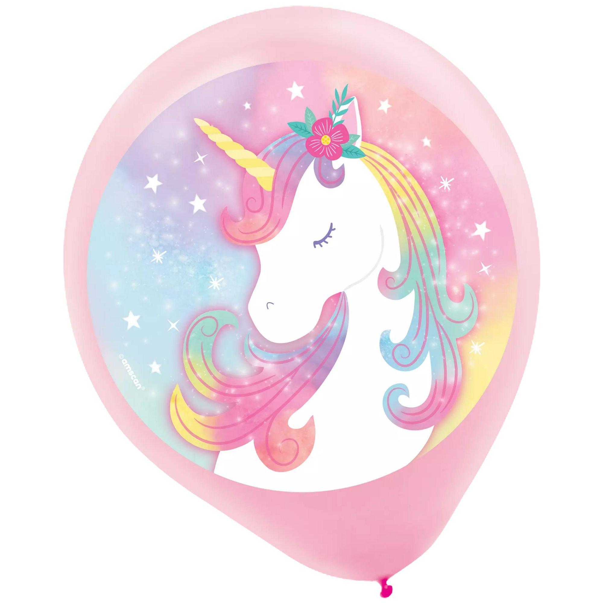 5ct. 12in. Enchanted Unicorn Latex Balloons - Image 2