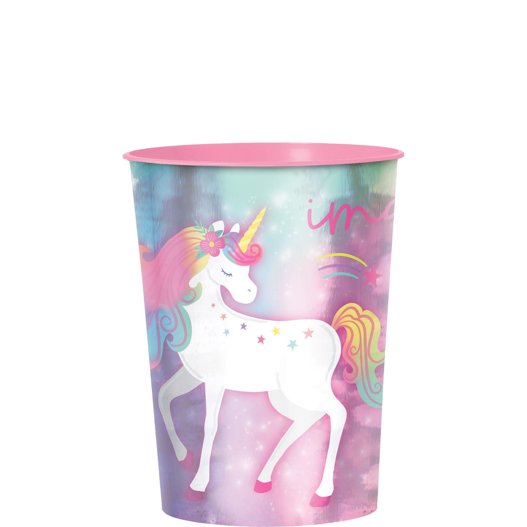 Metallic Enchanted Unicorn Plastic Favor Cup. 16oz - Image 2