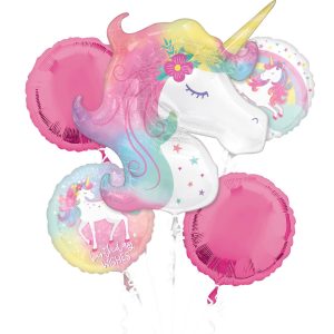 Enchanted Unicorn Foil Balloon Bouquet. 5pc