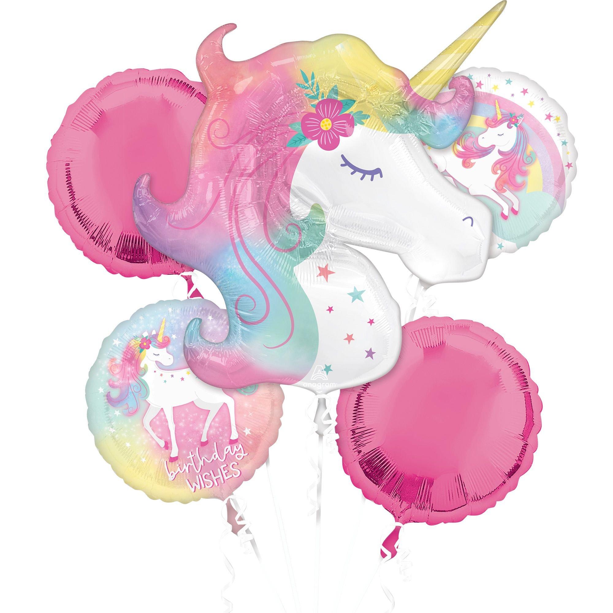 Enchanted Unicorn Foil Balloon Bouquet. 5pc