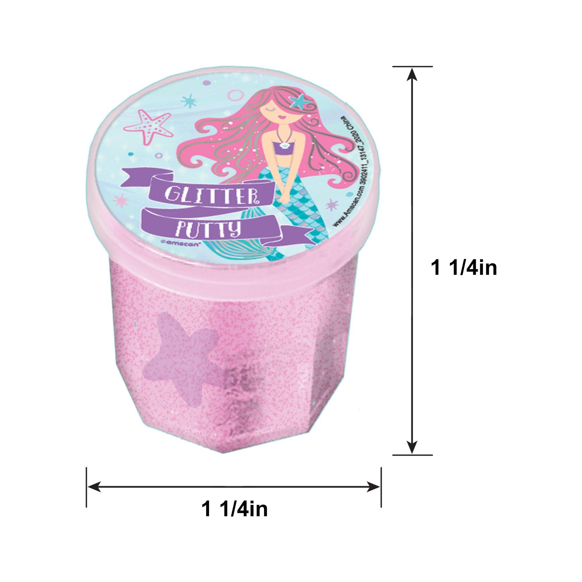 Glitter Mermaid Putty Party Favors for Kids with Toy Surprise. 12ct - Image 2