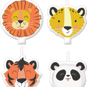 Get Wild Jungle Wax Birthday Candles. 4ct