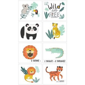 Get Wild Jungle Temporary Tattoos. 8ct