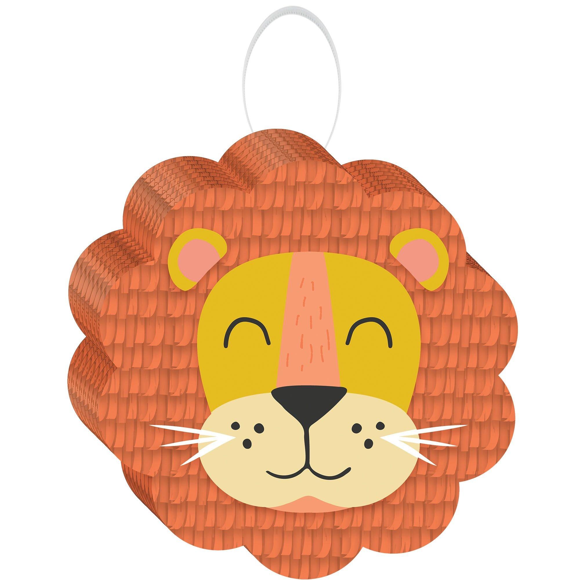Mini Get Wild Lion Cardstock & Tissue Paper Pinata Decoration. 7in x 7in