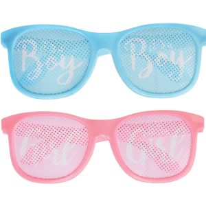 Pink & Blue Gender Reveal Plastic Sunglasses. 10ct