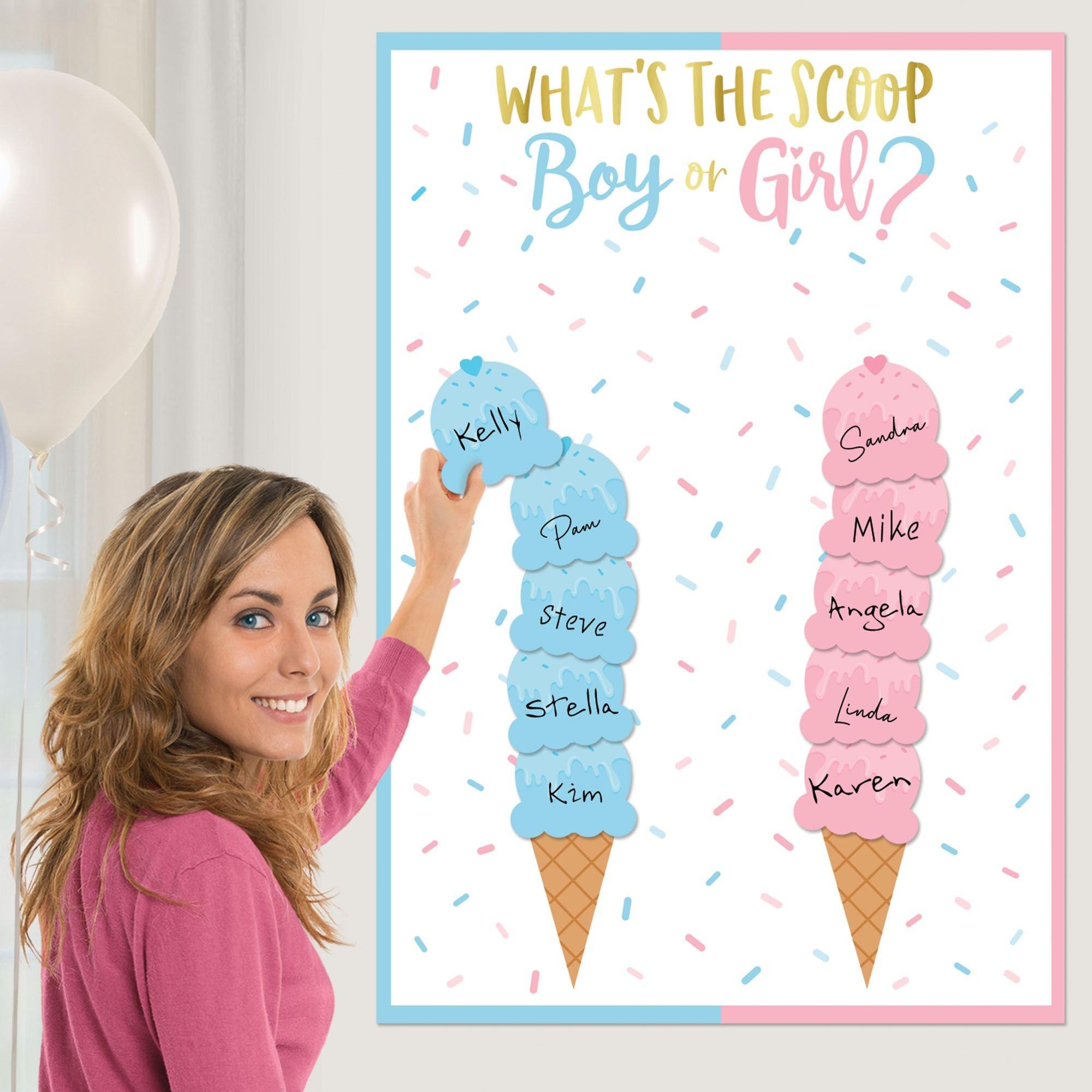 Ice Cream-Themed Boy or Girl Gender Reveal Voting Board with 24 Stickers - The Big Reveal - Image 2