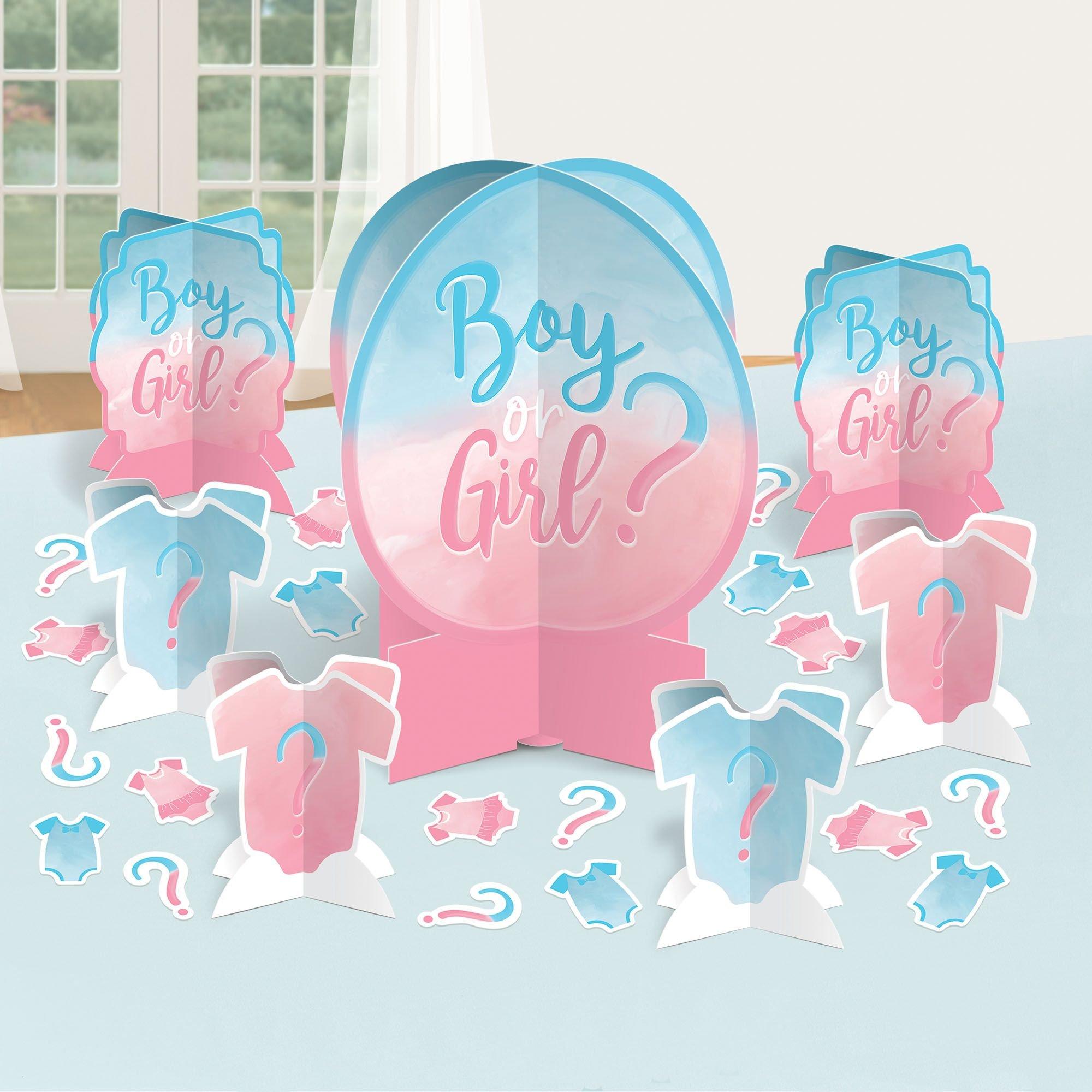 Boy or Girl? Cardstock Table Decorating Kit. 27pc - The Big Reveal - Image 2