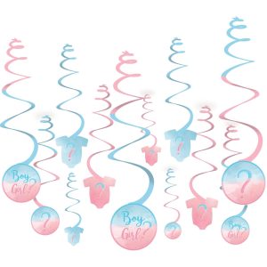 The Big Reveal Swirl Decorations. 12ct