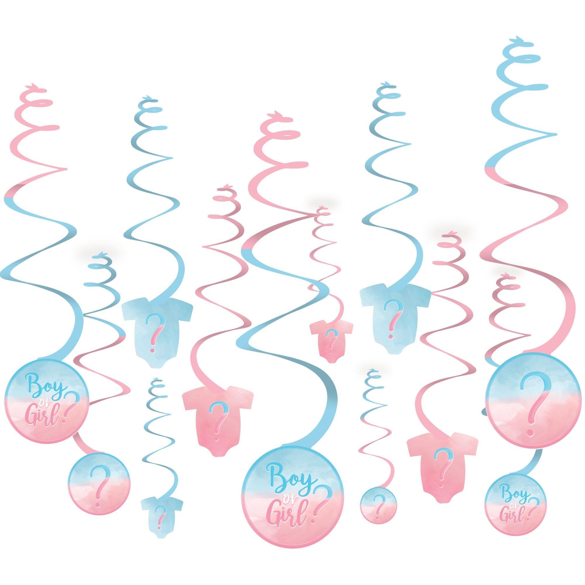 The Big Reveal Swirl Decorations. 12ct