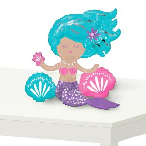Air-Filled Sitting Shimmer Mermaid Balloon. 18in
