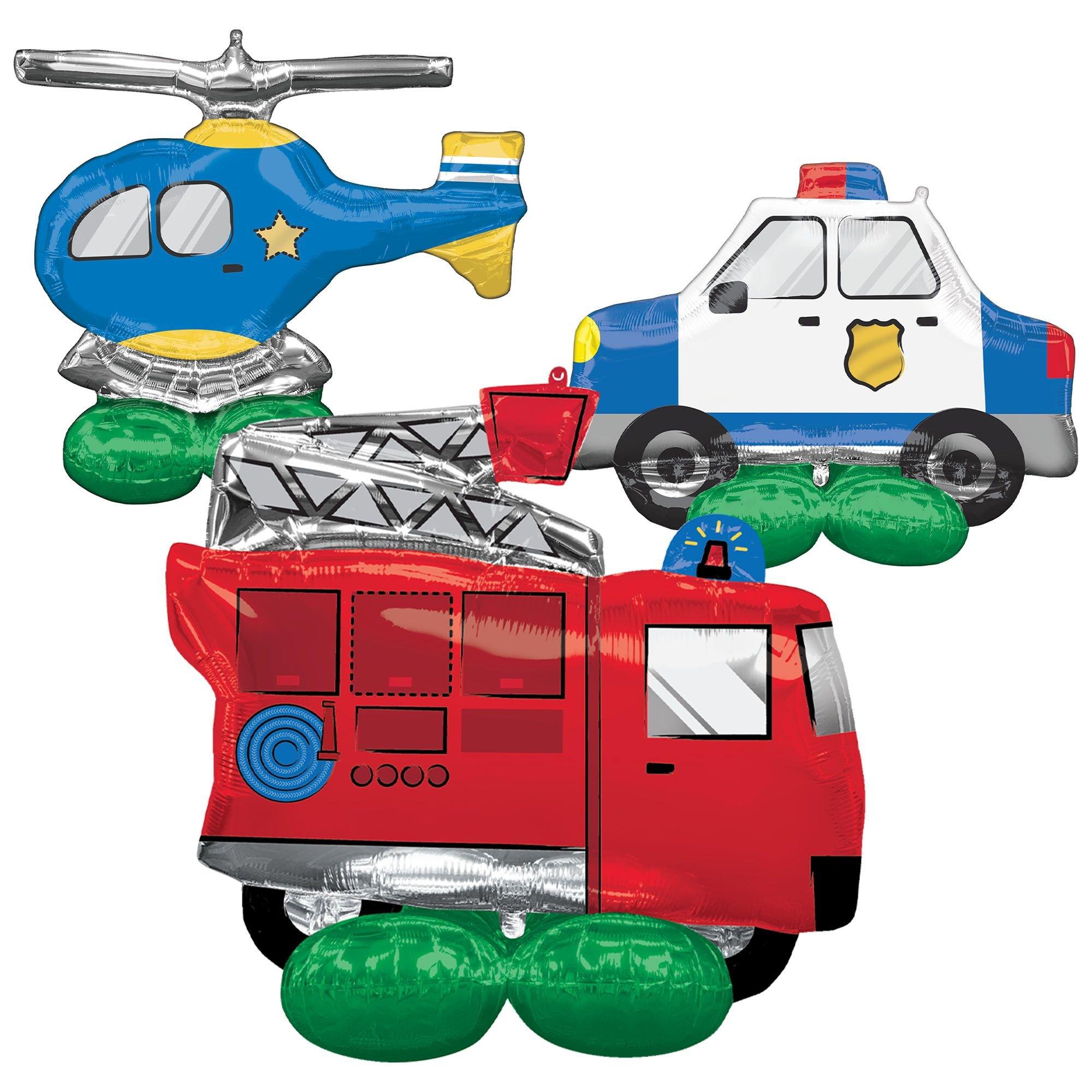AirLoonz First Responders Foil Balloon Set. 3pc