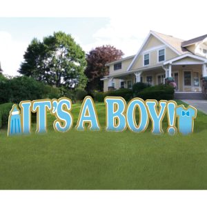 It's A Boy Plastic Yard Sign Phrase Set. 27in Letters