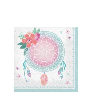 Free Spirit Boho Paper Beverage Napkins. 5in. 16ct