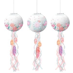 Free Spirit Boho Paper Lanterns. 9.5in. 3ct