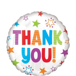 Multicolor Star Thank You Foil Balloon. 18in