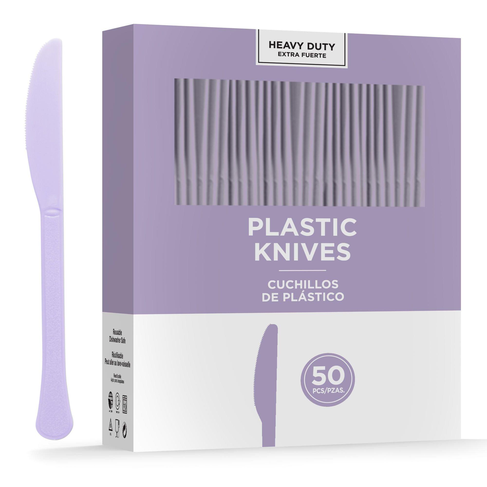 Lavender Heavy-Duty Plastic Knives. 50ct