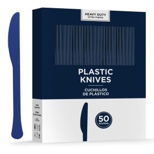 True Navy Heavy-Duty Plastic Knives. 50ct