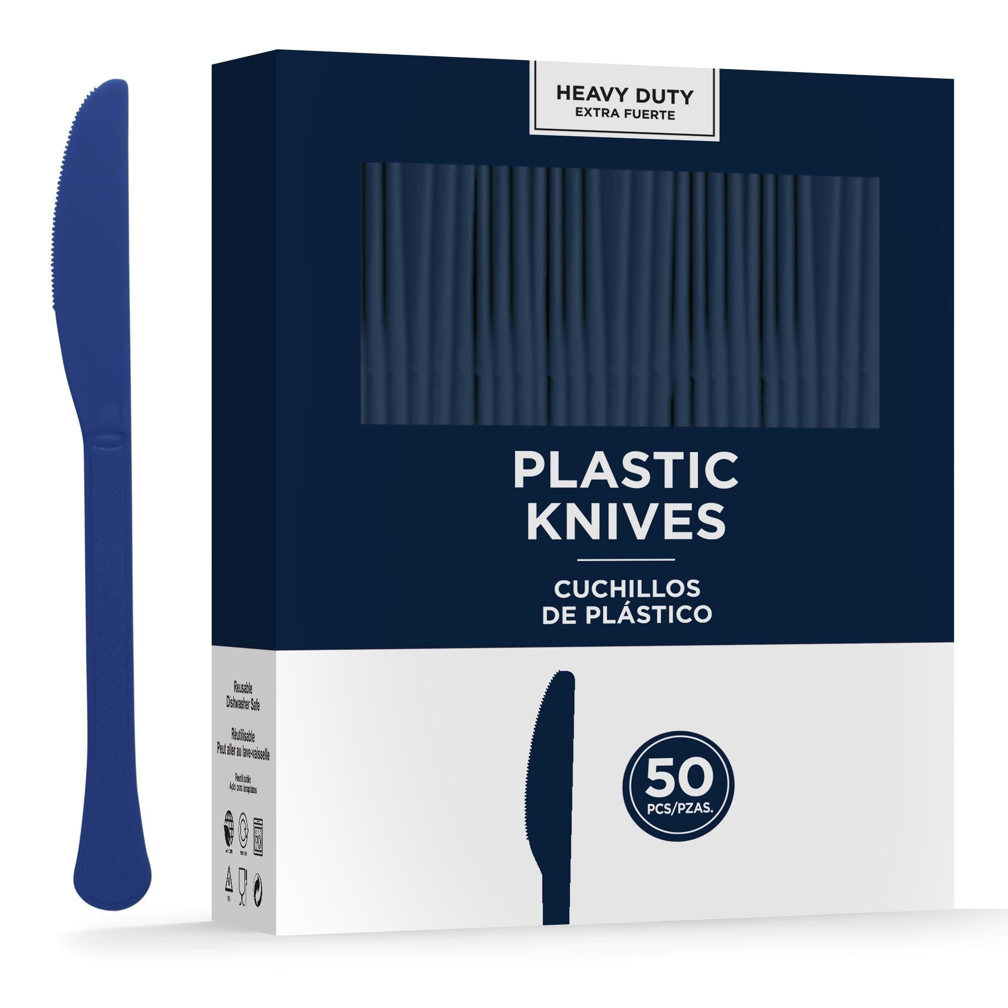 True Navy Heavy-Duty Plastic Knives. 50ct