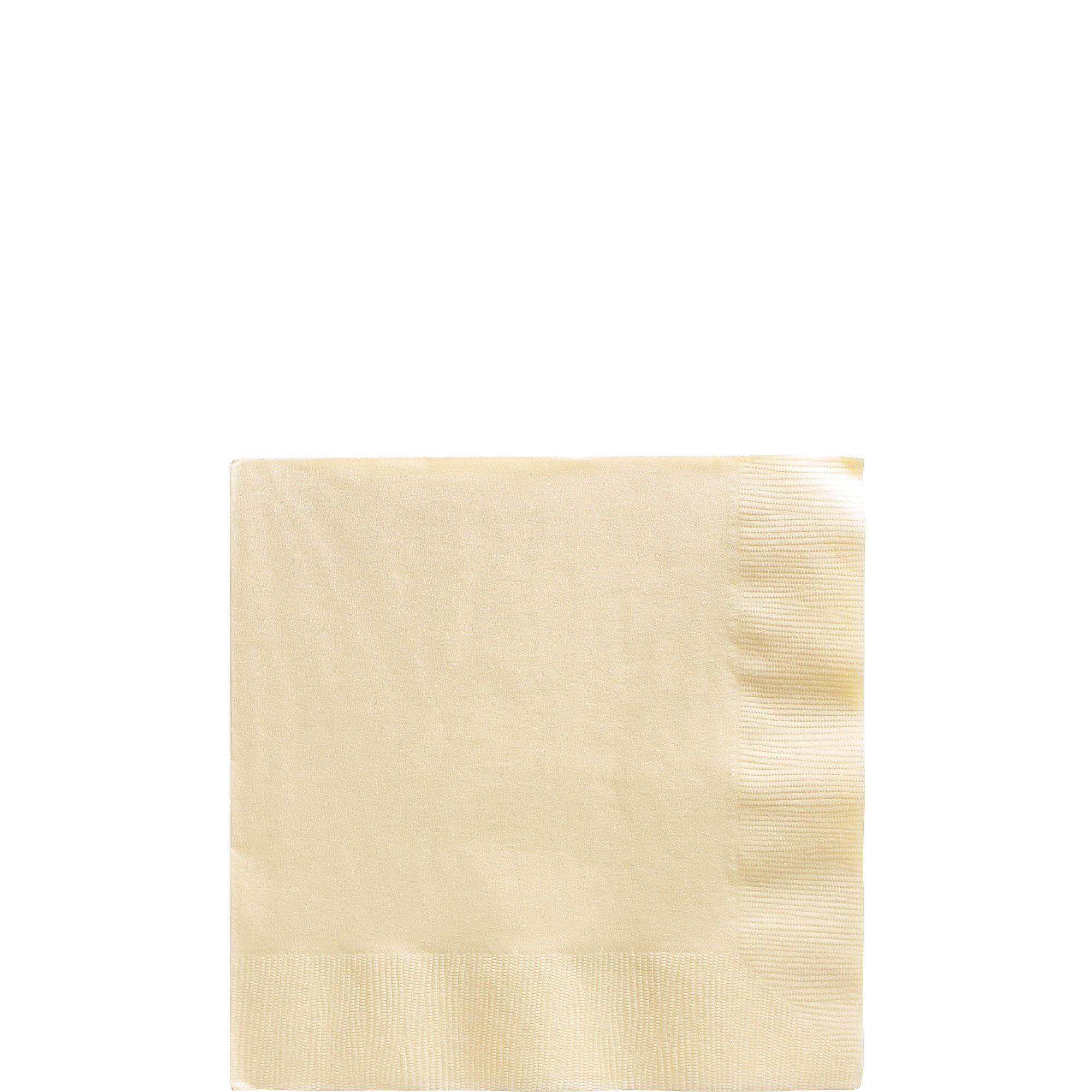 Vanilla Cream Paper Beverage Napkins. 5in. 40ct