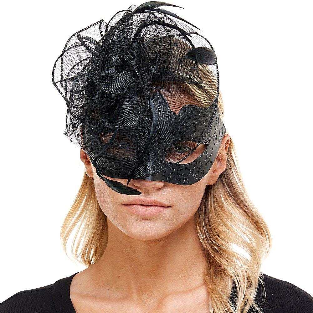 Black Veil Masquerade Mask - Image 2