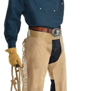 Beige Western Leather Chaps