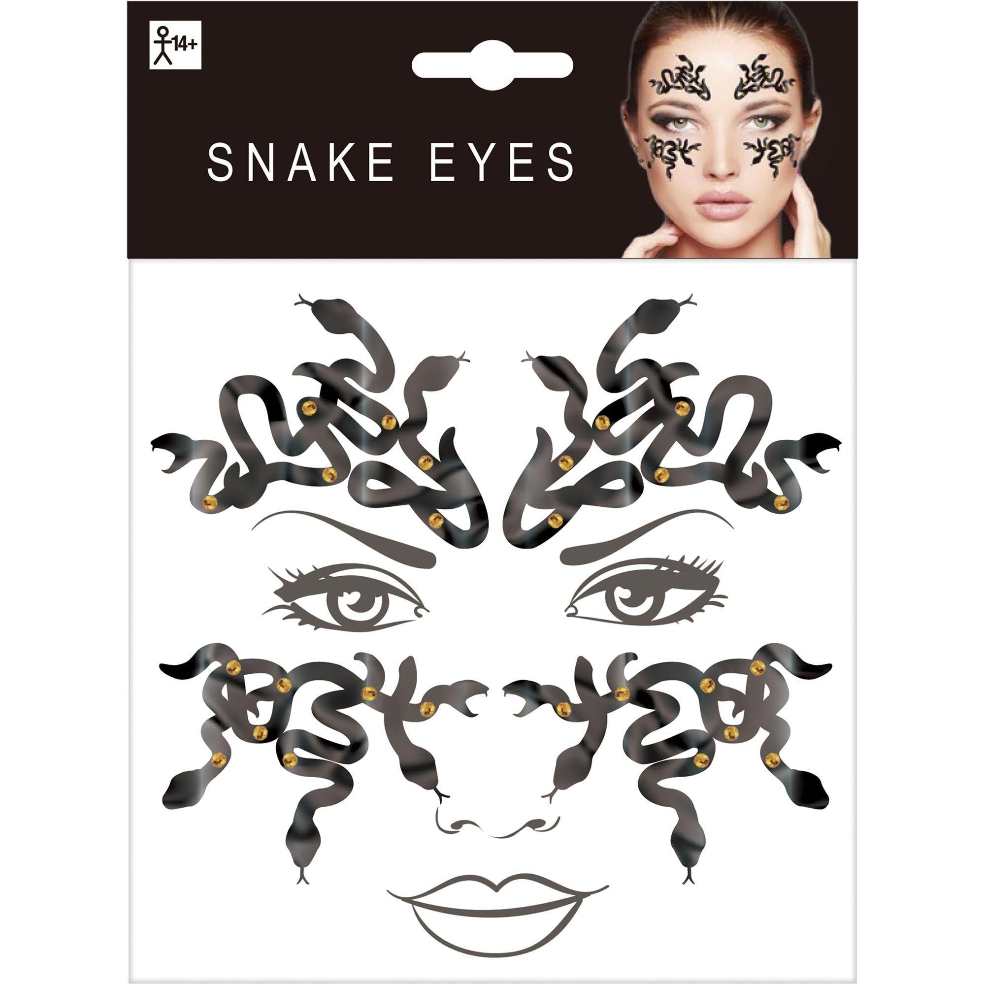 Black & Gold Snake Eye Stickers. 6pc