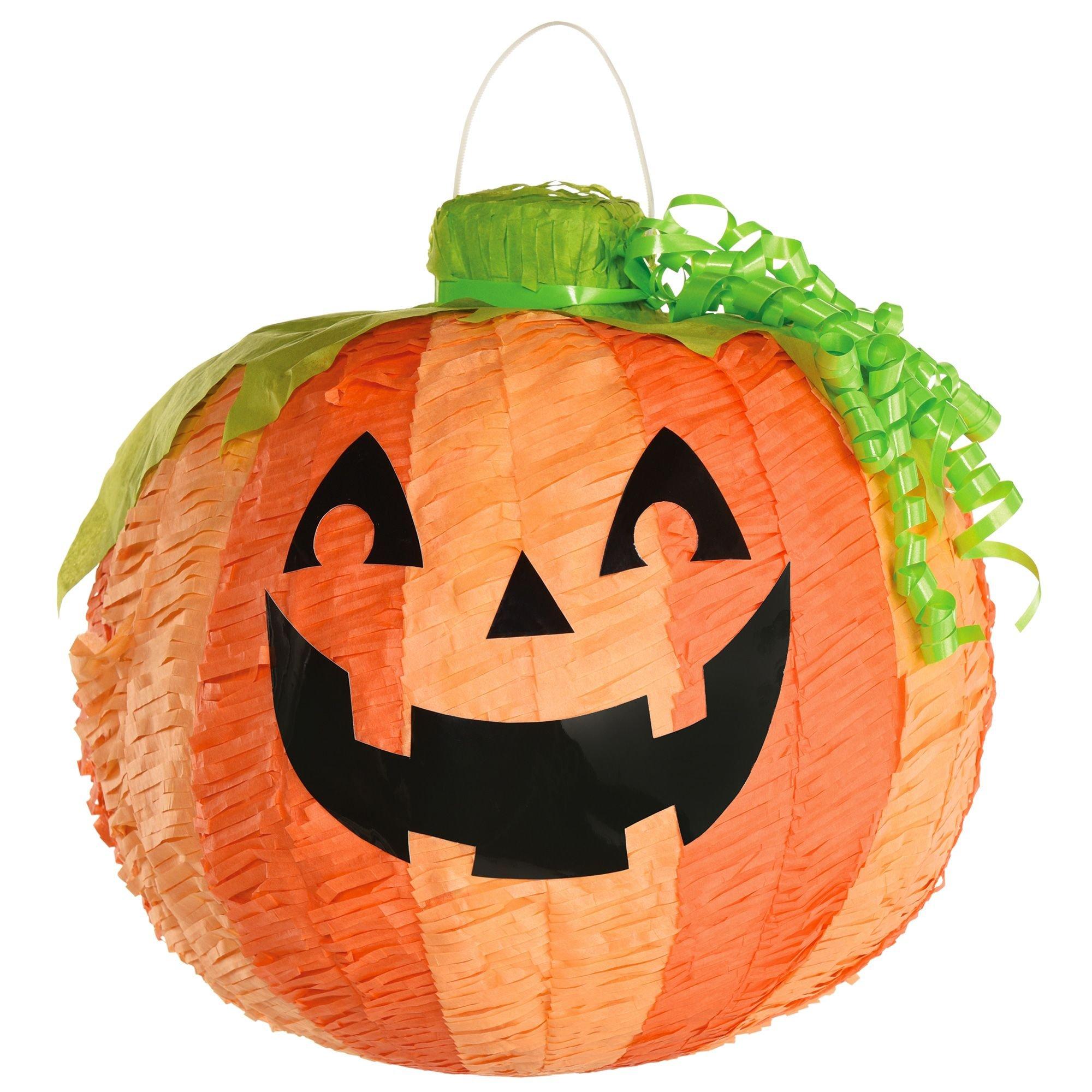 Friendly Jack-o'-Lantern Pinata. 12.5in x 11.5in