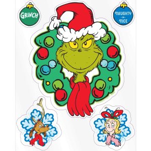 The Grinch Vinyl Cling Decals. 5ct - Dr. Seuss