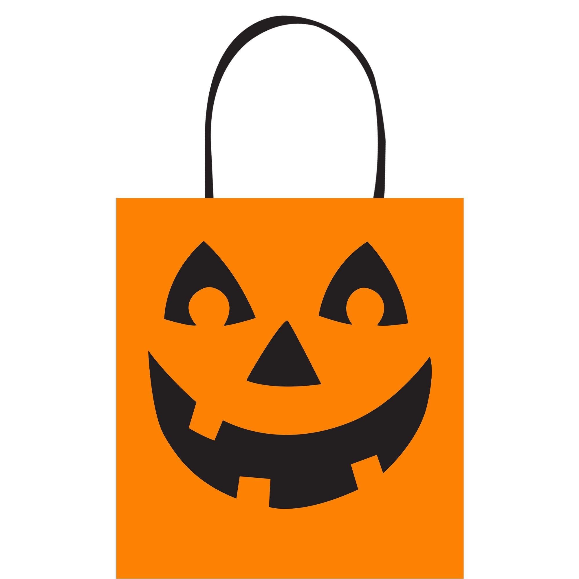 Jack-o'-Lantern Plastic Trick-or-Treat Bag. 14in x 15.5in