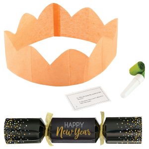 Black. Silver. & Gold New Year's Crackers. 8ct