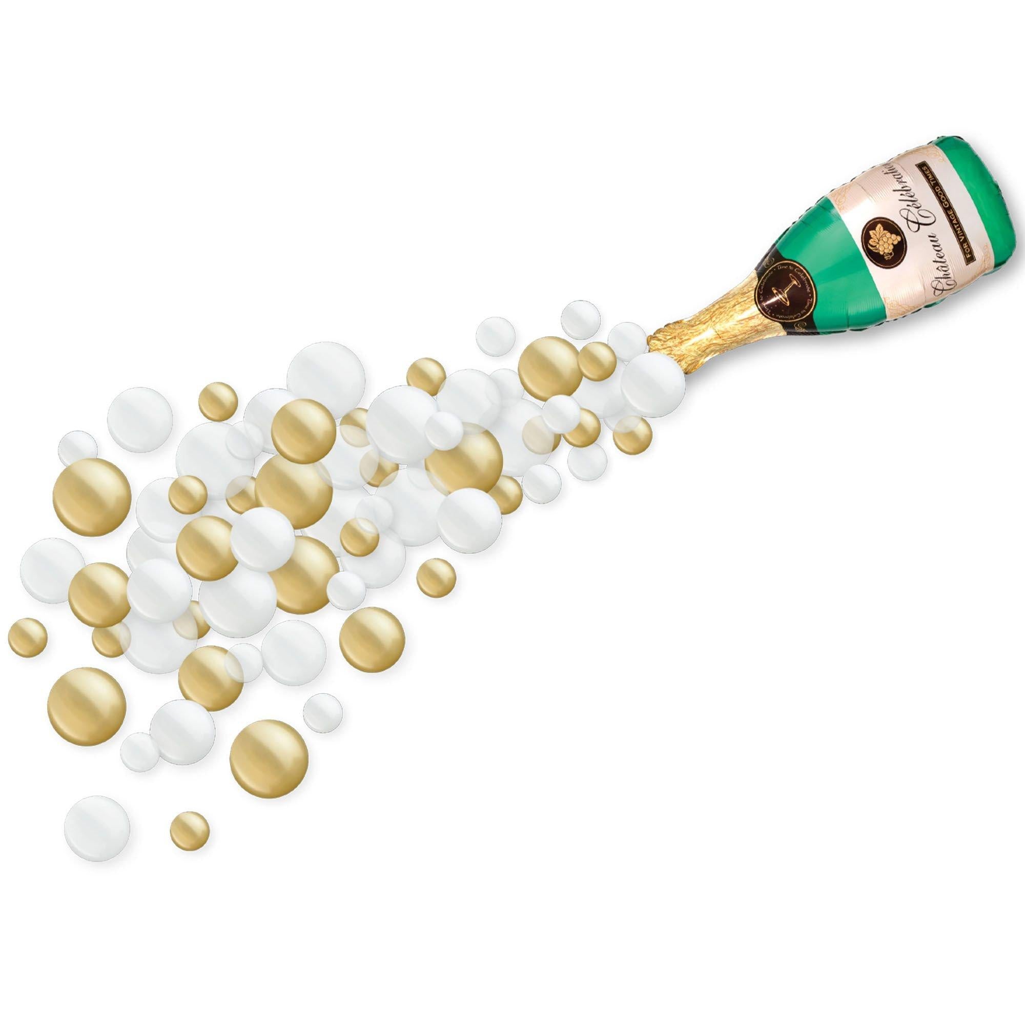 Champagne Poppin' Graduation Latex Balloon Garland Kit - Gold & White - Image 2