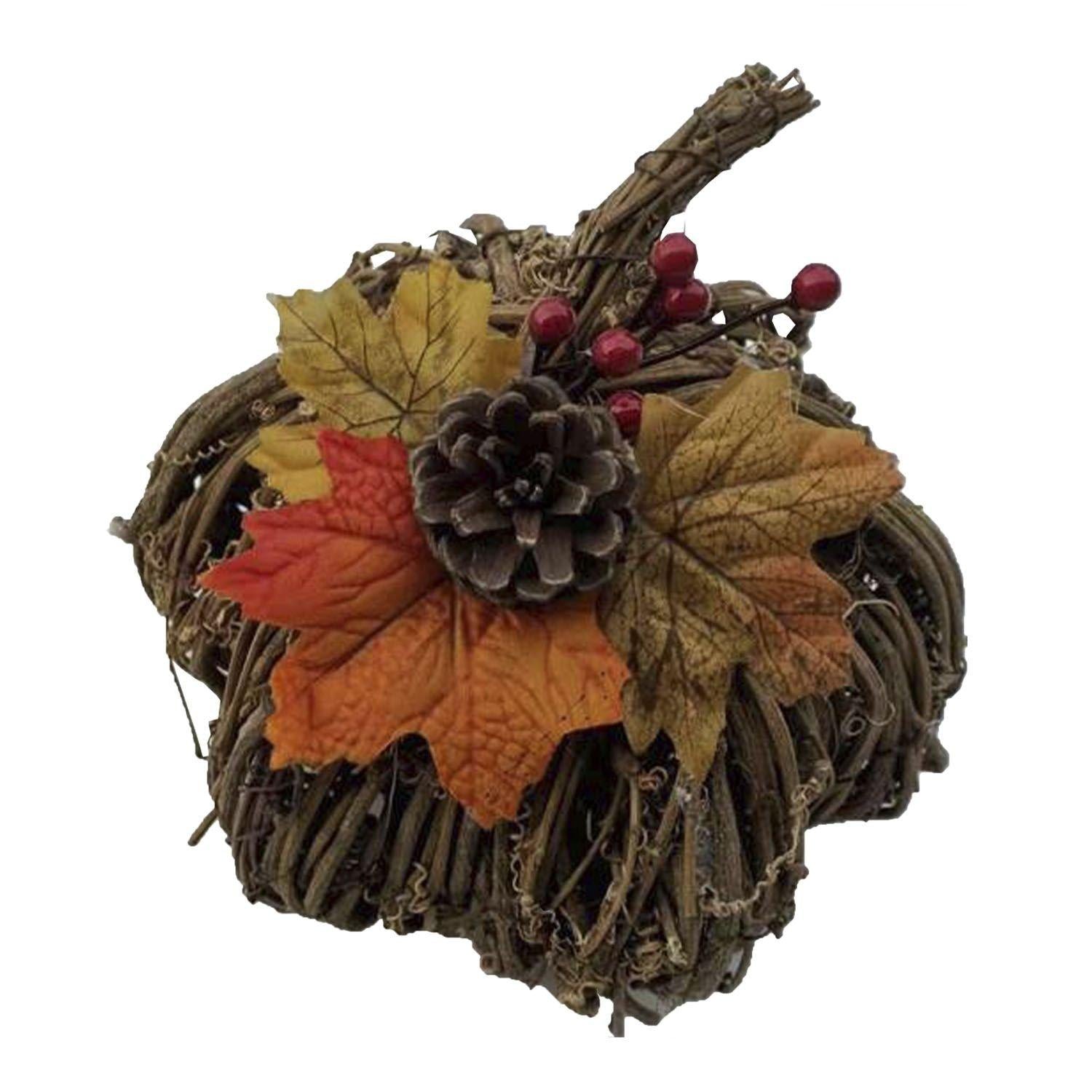Fall Natural & Synthetic Pumpkin Decoration. 8in