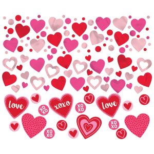 Pink. Red & White Heart Confetti. 1.2oz