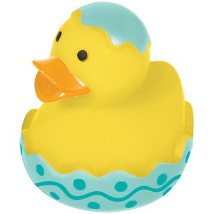 Teal Easter Rubber Duck. 2in x 2.25in