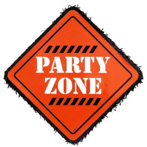 Party Zone Construction Cardstock & Tissue Paper Pinata. 23.7in x 23.7in