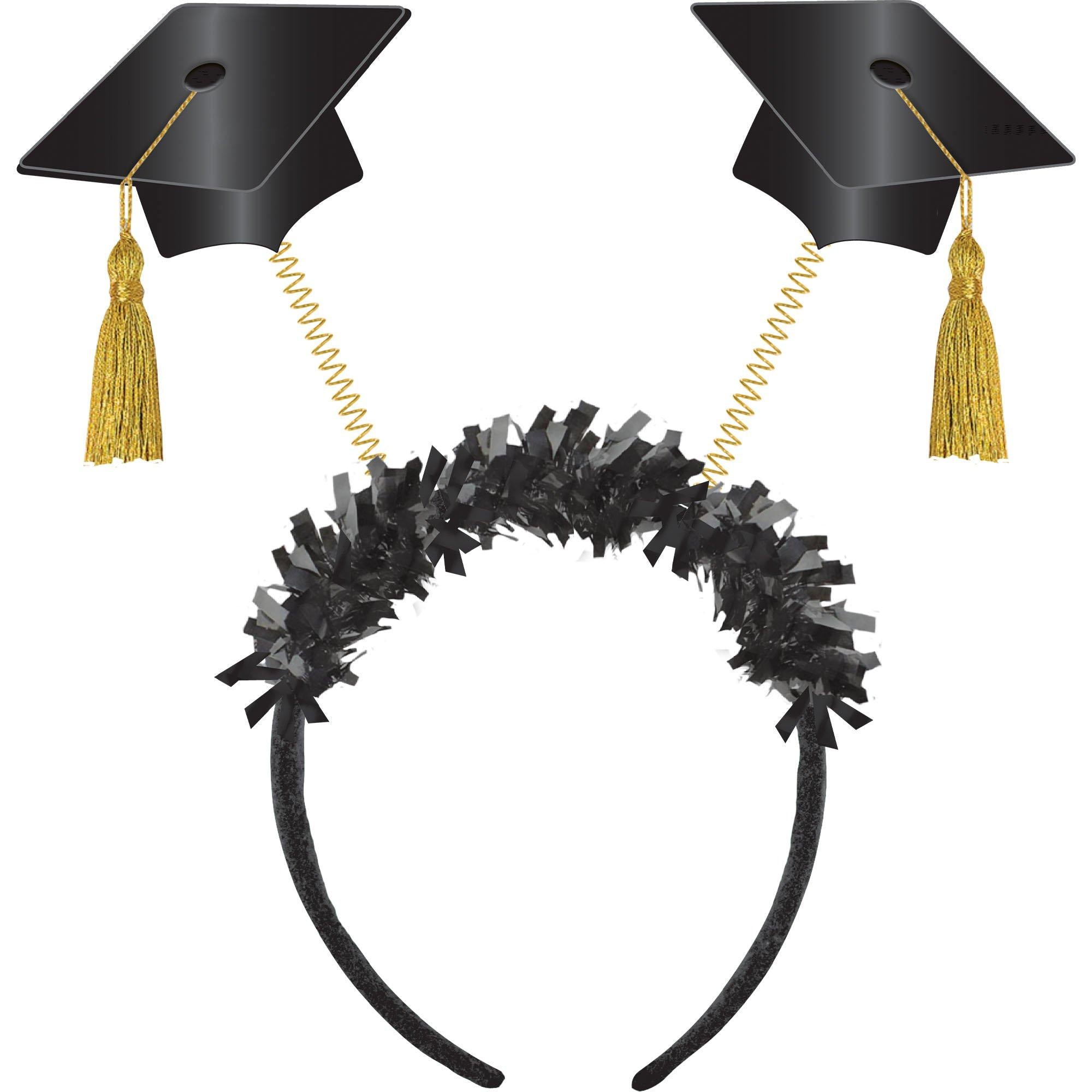 Grad Caps Fabric & Tinsel Head Bopper. 9.3in x 9.6in