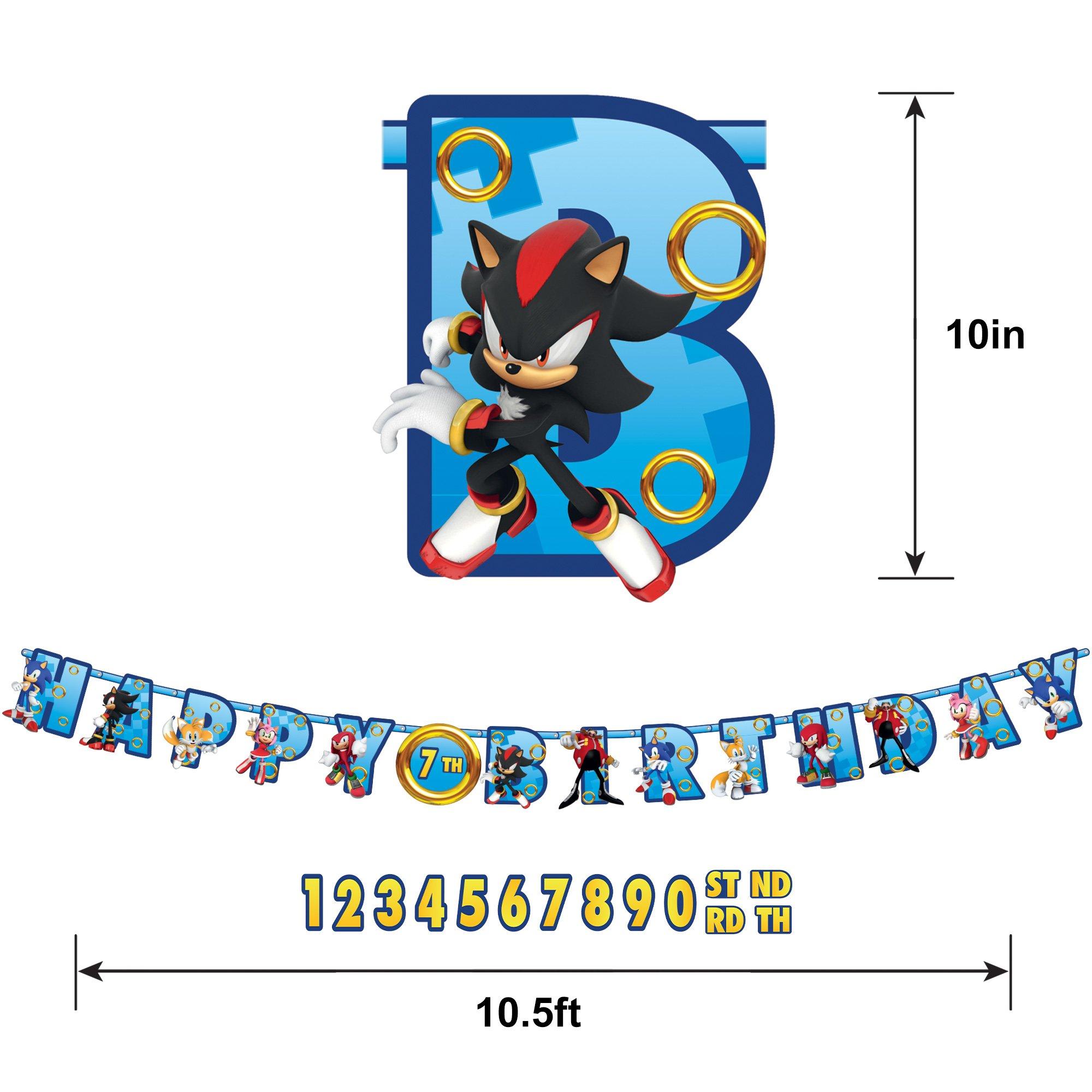 Sonic the Hedgehog Cardstock Birthday Banner Kit. 10.5ft - Image 5