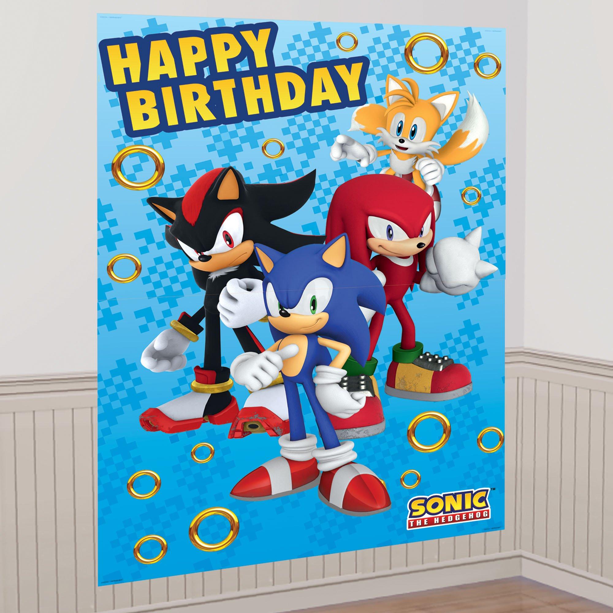 Sonic the Hedgehog Birthday Paper & Cardstock Photo Booth Kit. 4.6ft x 6.7ft