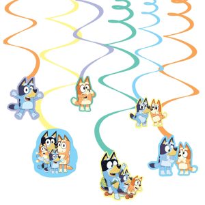 Bluey Cardstock Swirl Decorations. 12ct
