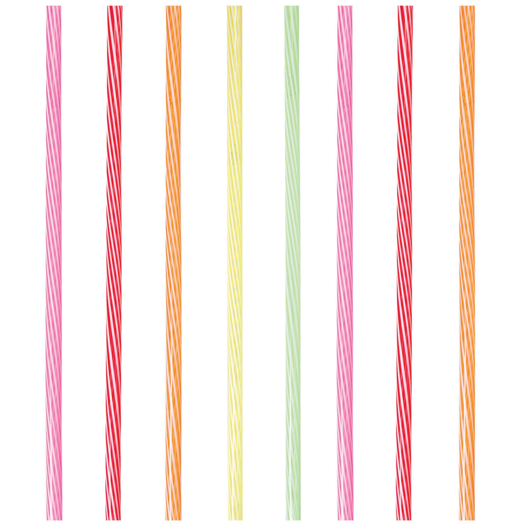 Multicolor Striped Reusable Plastic Straws. 24ct - Image 2
