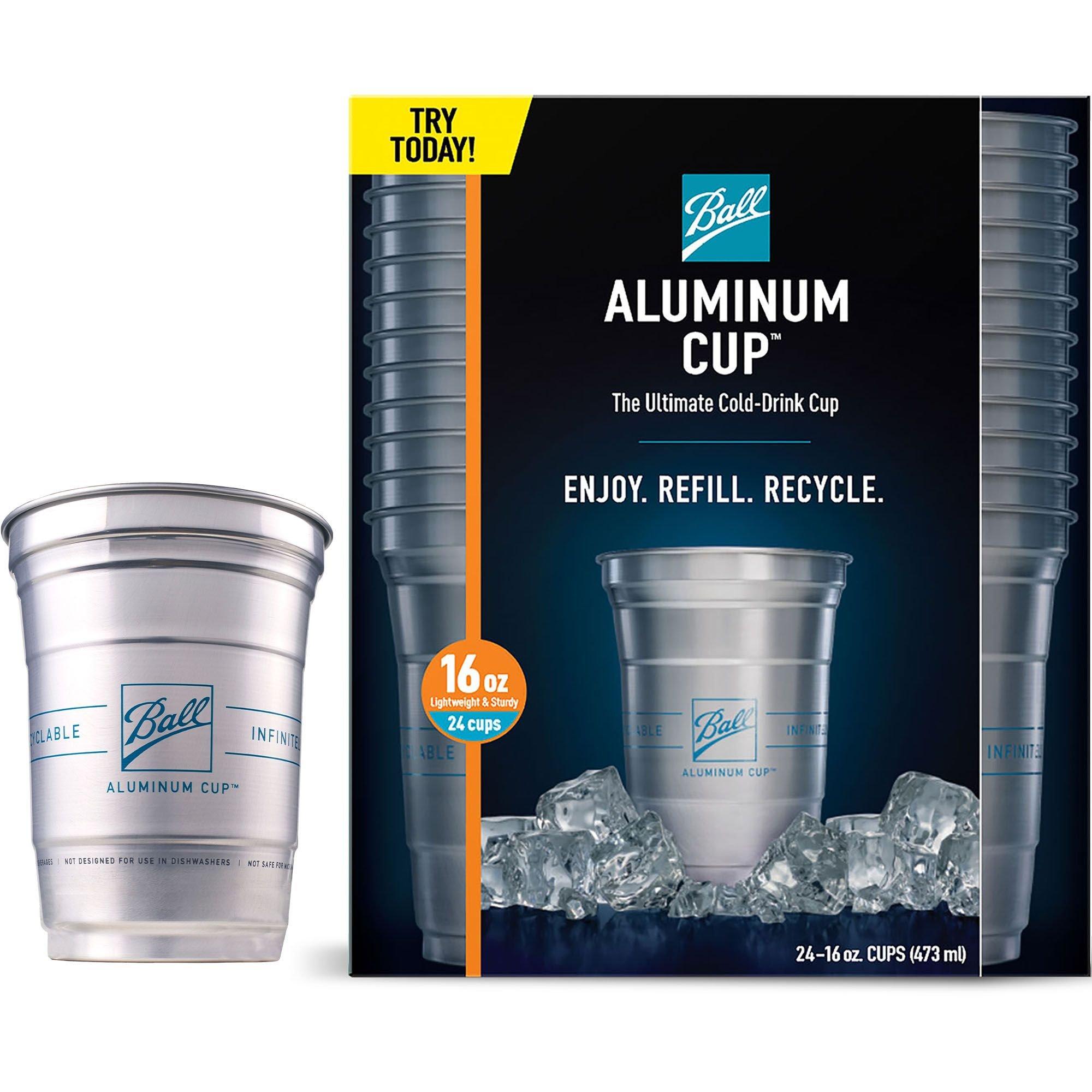 Ball Aluminum Cup. 16oz. 24ct - The Ultimate 100% Recyclable Cold-Drink Cup