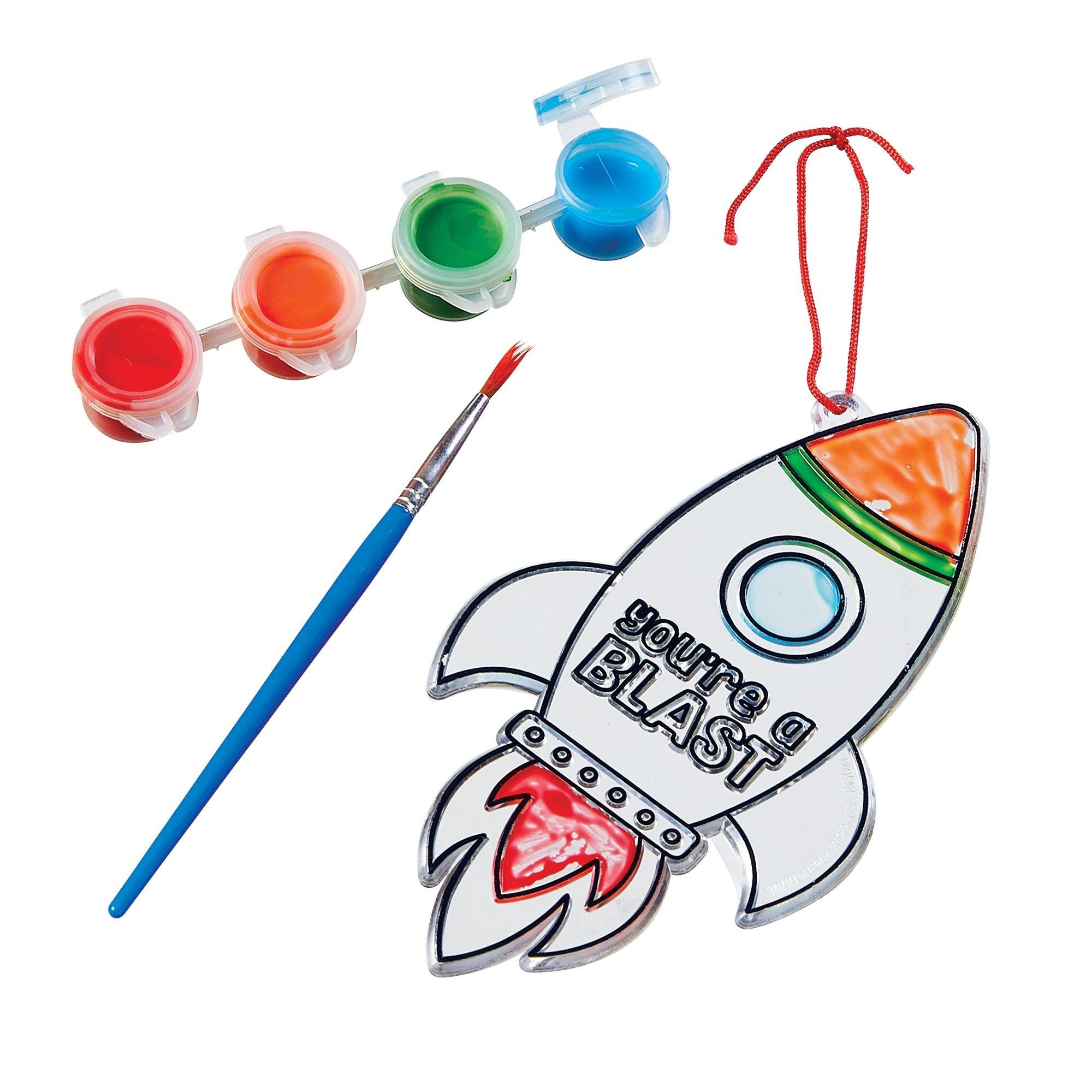 Create Your Own Rocket Ship Suncatcher Kit. 4pc