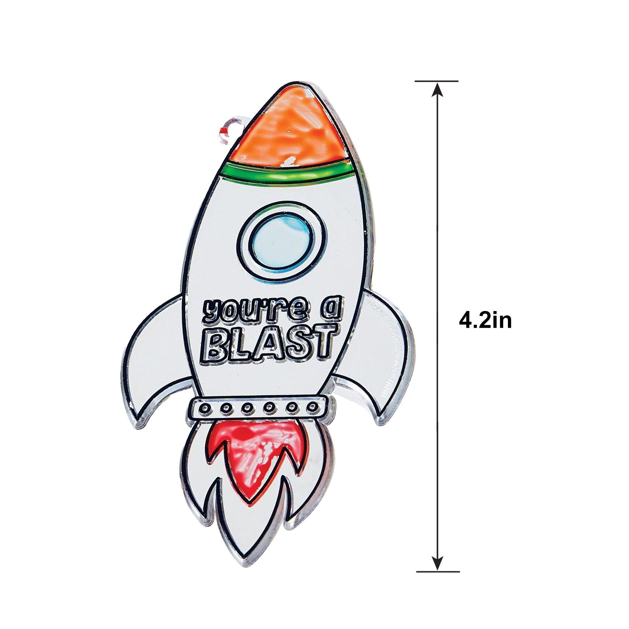 Create Your Own Rocket Ship Suncatcher Kit. 4pc - Image 3